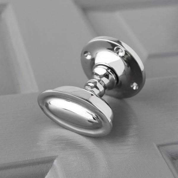 Raised Oval Door Knobs - Polished Nickel - Image 3