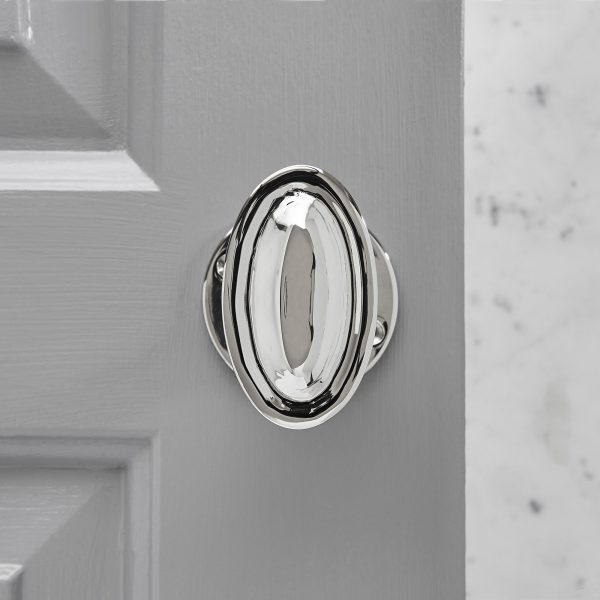 Raised Oval Door Knobs - Polished Nickel - Image 2