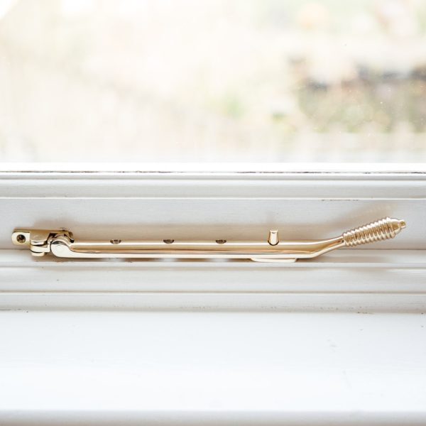 Reeded Casement Stay - Brass