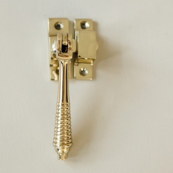 Reeded Casement Fastener - Brass
