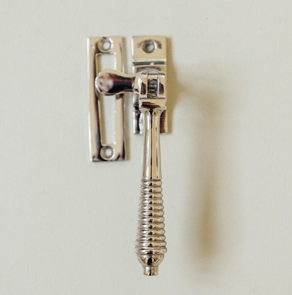 Reeded Casement Fastener - Polished Nickel