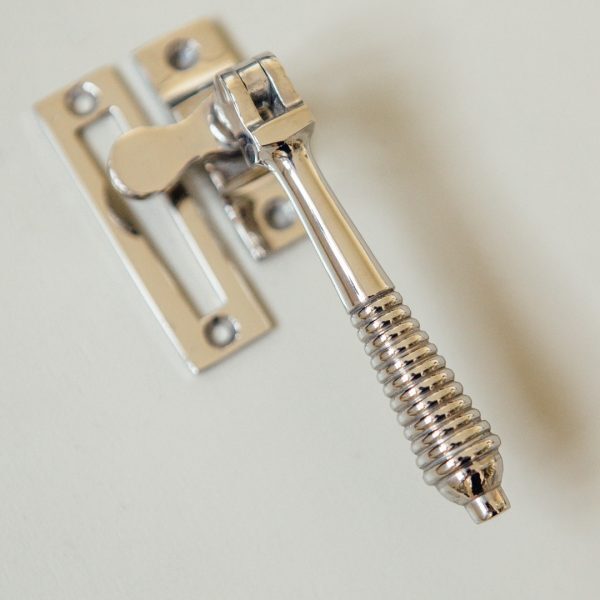 Reeded Casement Fastener - Polished Nickel - Image 2