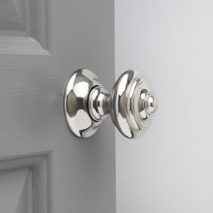 Regency-Style  Concealed Screw Door Knobs (Pair) - Nickel