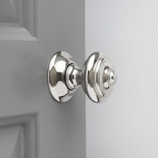 Regency-Style  Concealed Screw Door Knobs (Pair) - Nickel