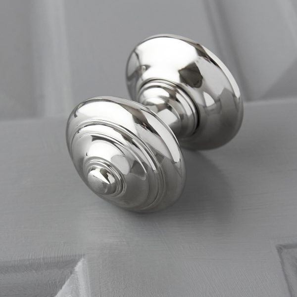 Regency-Style  Concealed Screw Door Knobs (Pair) - Nickel - Image 2