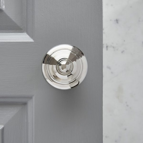 Regency-Style  Concealed Screw Door Knobs (Pair) - Nickel - Image 3