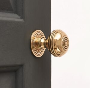 Regency Style Door Knobs (Pair) - Aged Brass