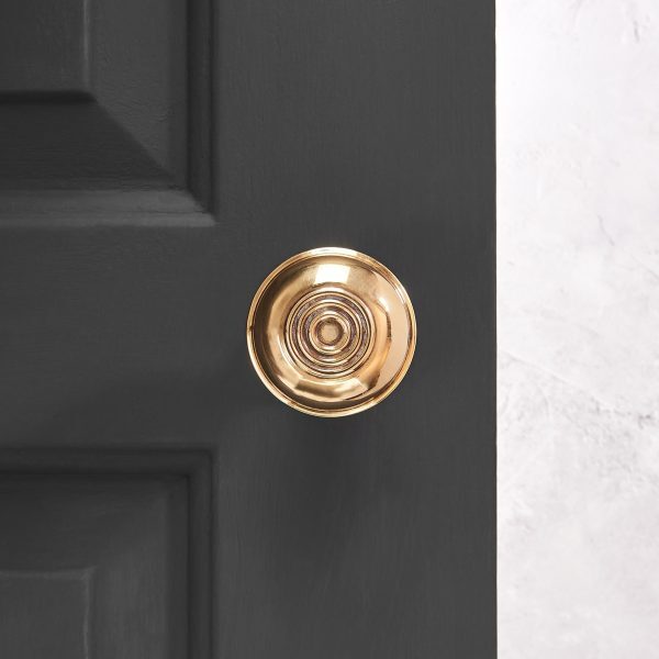 Regency Style Door Knobs (Pair) - Aged Brass - Image 3