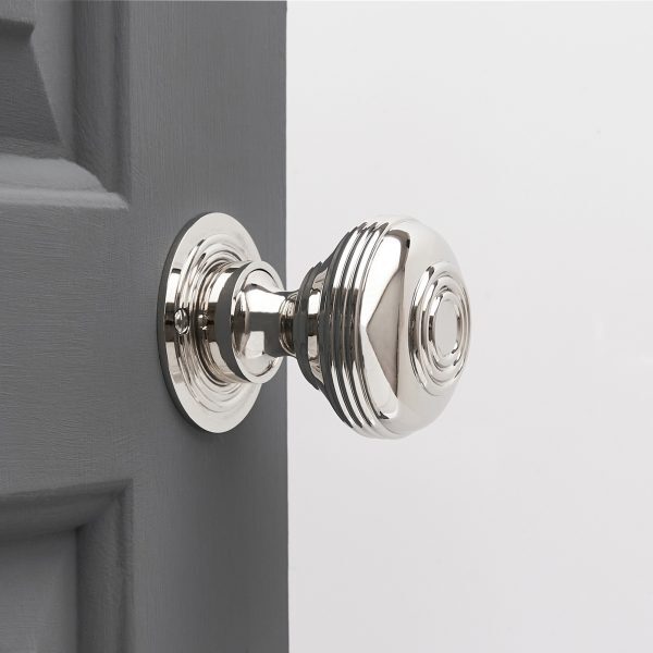 Regency-Style Large Door Knobs (Pair) - Nickel