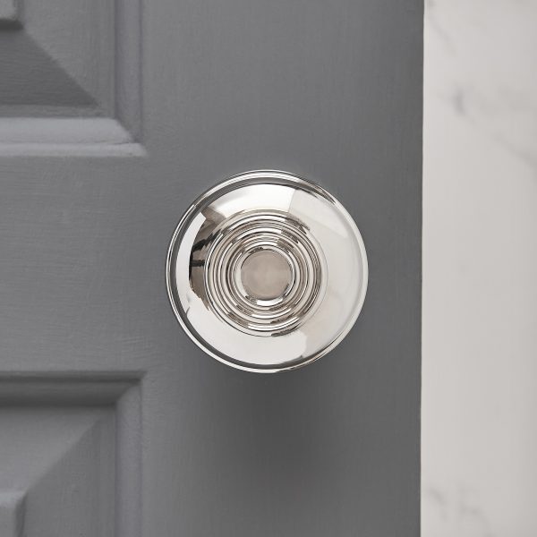 Regency-Style Large Door Knobs (Pair) - Nickel - Image 2