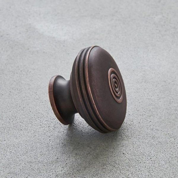 Regency Style Large Cabinet Knob - Aged Bronze