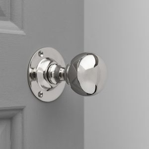 Round Door Knobs (Pair) - Polished Nickel