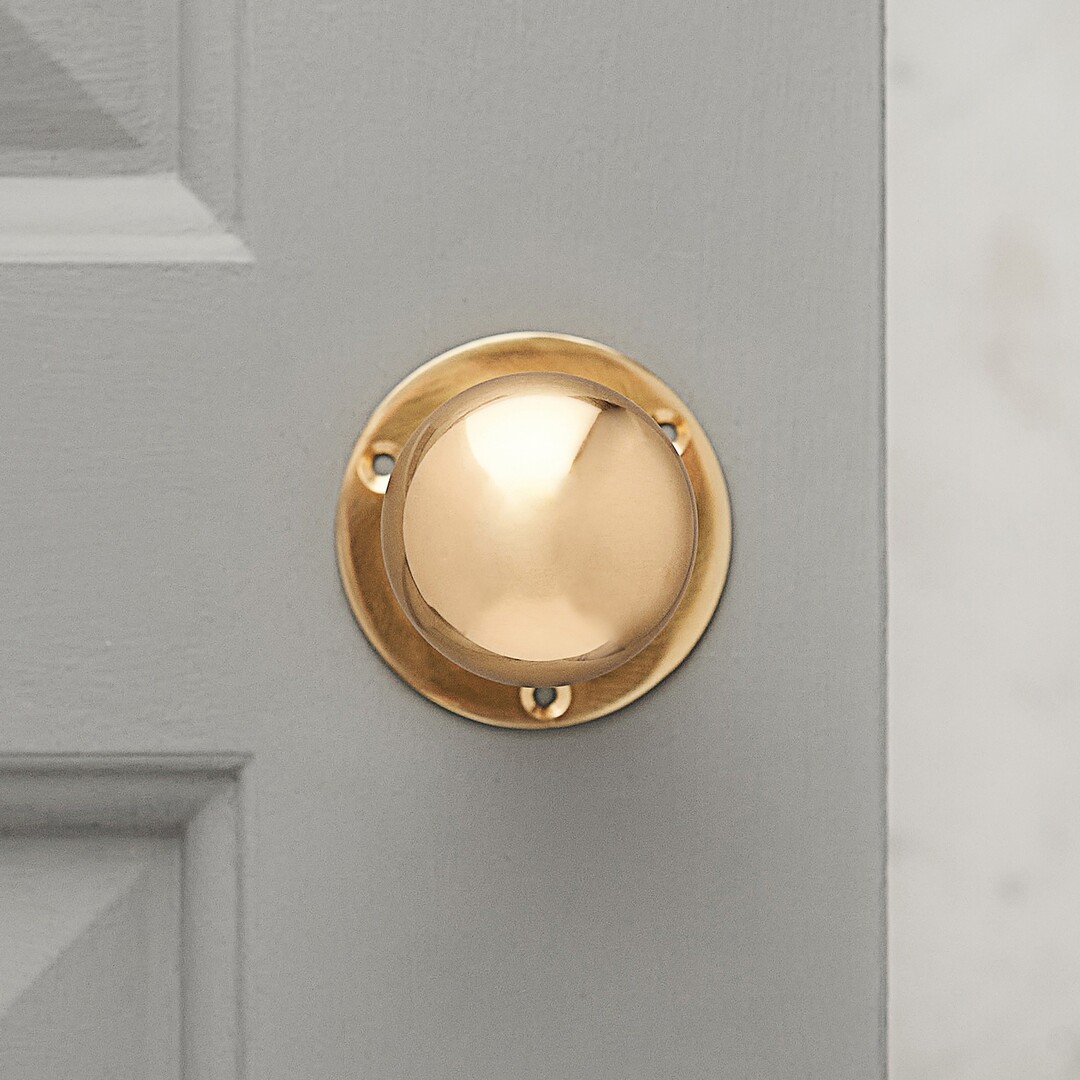 Round Door Knobs (Pair) - Polished Brass - Grace & Glory