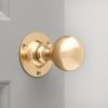Round Door Knobs (Pair) - Polished Brass
