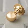 Round Door Knobs (Pair) - Polished Brass - Image 3