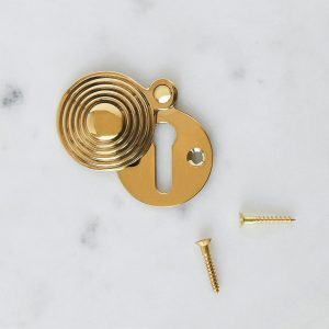 Round Reeded Beehive Escutcheon - Brass