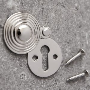 Round Reeded Beehive Escutcheon - Nickel