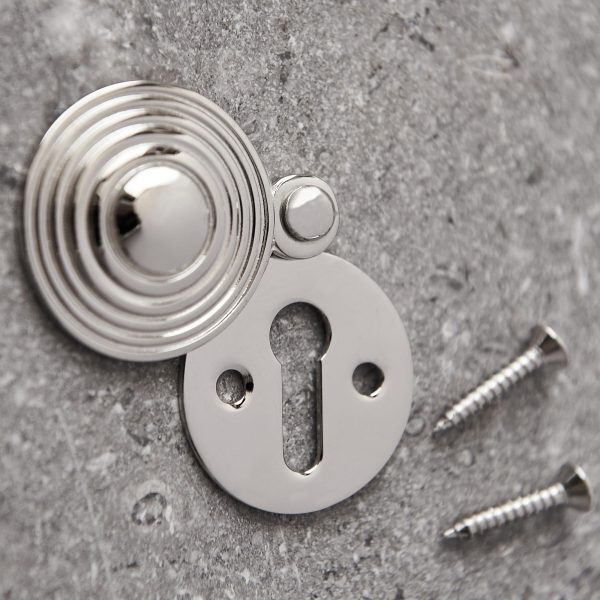 Round Reeded Beehive Escutcheon - Nickel