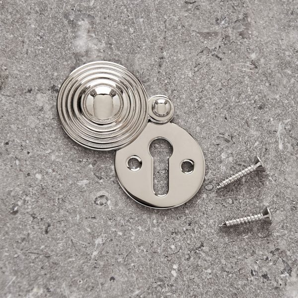 Round Reeded Beehive Escutcheon - Nickel - Image 2