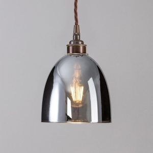 Bell Smoked Glass Pendant Light - Large SAVE 50%