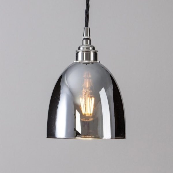 Bell Smoked Glass Pendant Light - Large SAVE 50% - Image 2