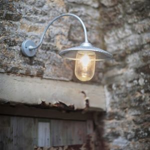 Arched Swan Neck Shop Light - Galvanised