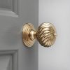 Edwardian Swirl Door Knobs (Pair) - Brass