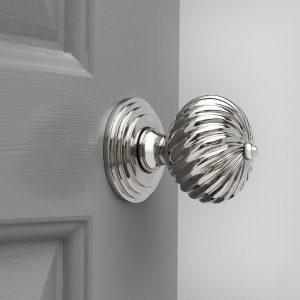 Edwardian Swirl Door Knobs (Pair) - Nickel