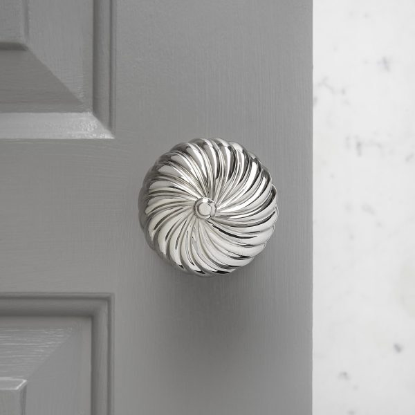 Edwardian Swirl Door Knobs (Pair) - Nickel - Image 2
