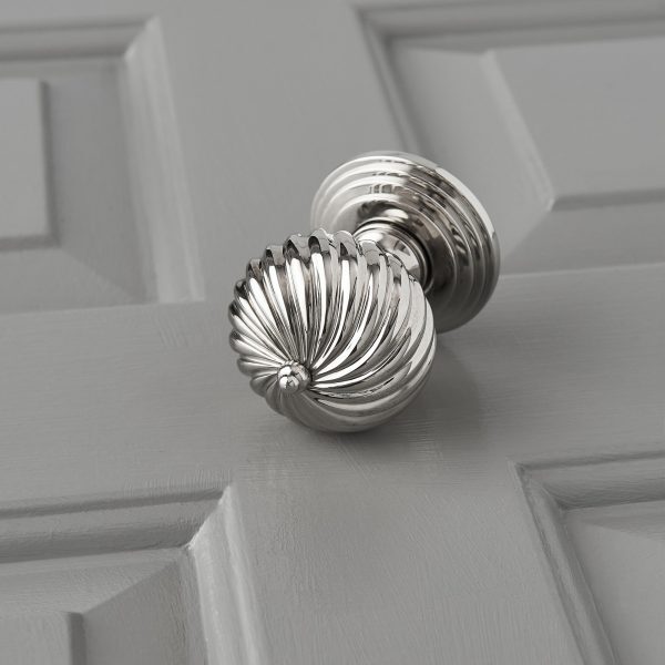 Edwardian Swirl Door Knobs (Pair) - Nickel - Image 3