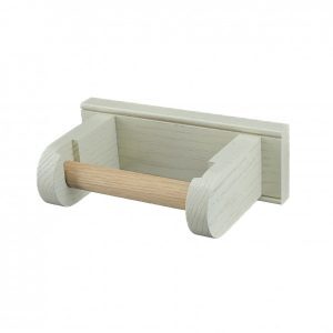Oak Toilet Roll Holder  - White
