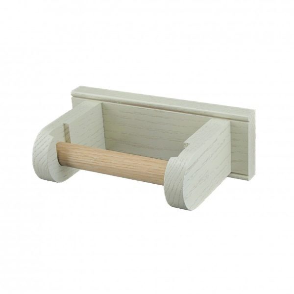 Oak Toilet Roll Holder  - White