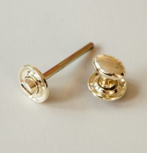 Oval Knob Turn and Release - Polished Brass