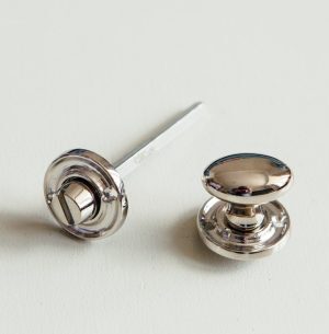 Oval Knob Turn and Release - Polished Nickel