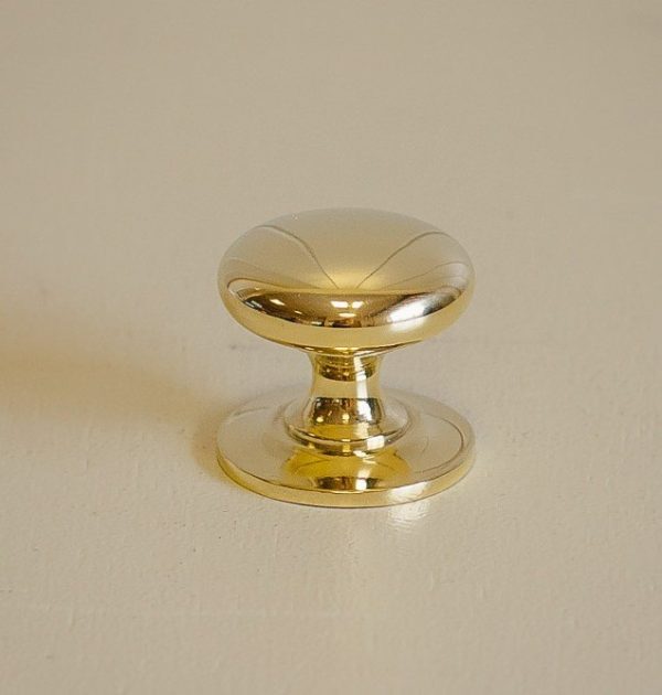 Victorian Cupboard Knob - Polished Brass - Image 3