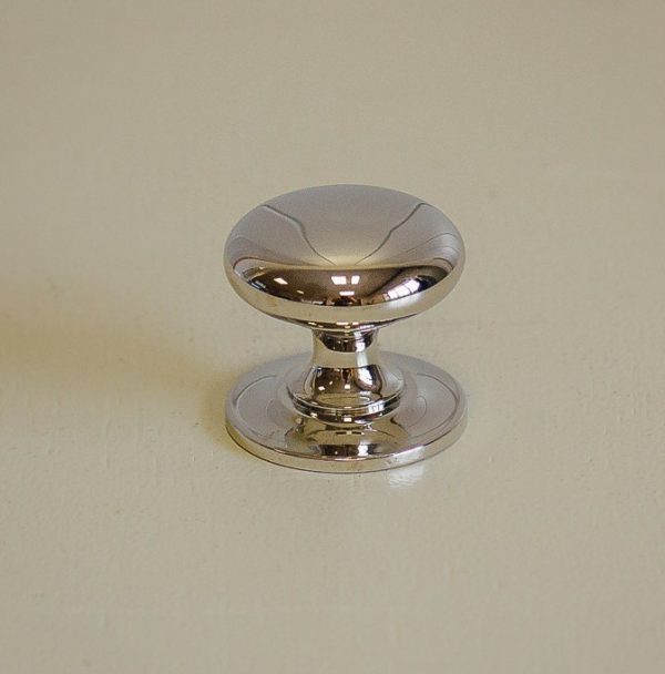 Victorian Cupboard Knob - Polished Nickel - Image 3