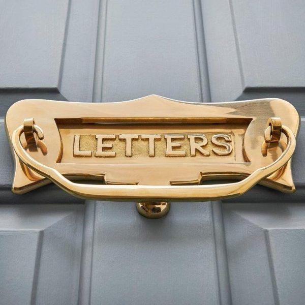 Victorian Letterplate With Clapper - Polished Brass
