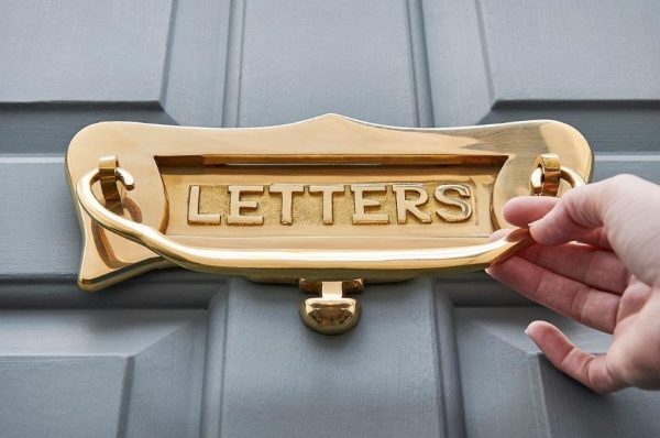 Victorian Letterplate With Clapper - Polished Brass - Image 2