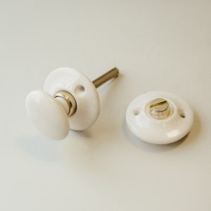 Porcelain Turn and Release Privacy Set - Black, White or Cream - White