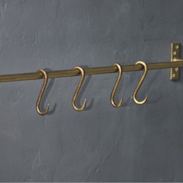 brass 's' hooks set of 4