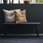 black wooden bench large