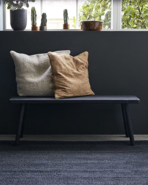 black wooden bench large