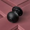 Beehive Large Door Knobs (Pair) - Black - Image 3
