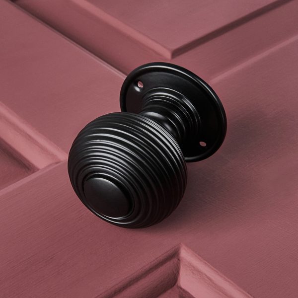 Beehive Large Door Knobs (Pair) - Black - Image 3