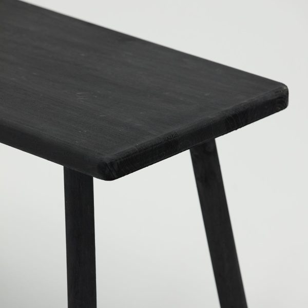 Black Wooden Bench - Large - Image 2