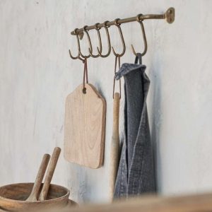 Antique Brass Hook Rail