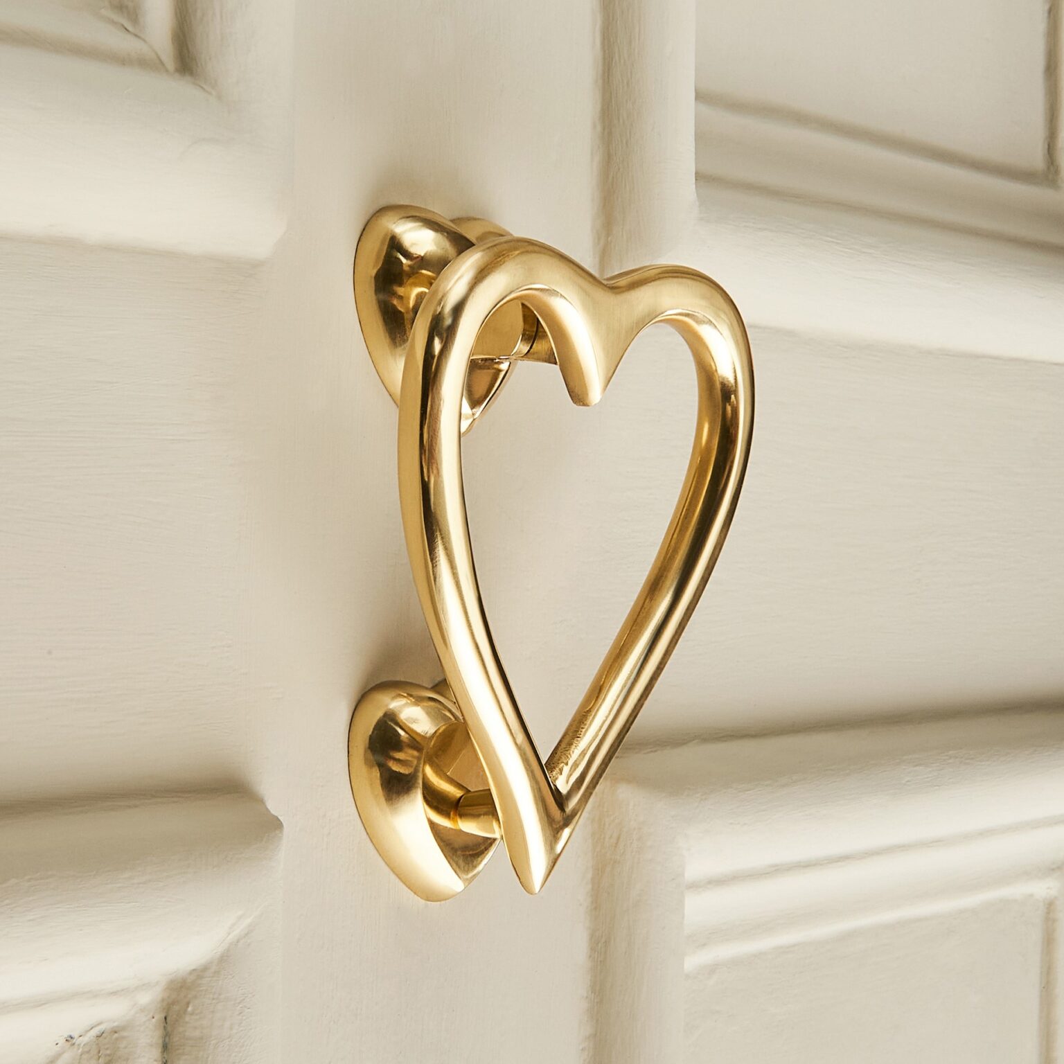 Heart Door Knocker - Polished Brass