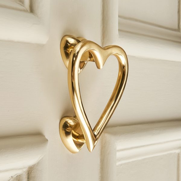 Heart Door Knocker - Polished Brass - Image 2