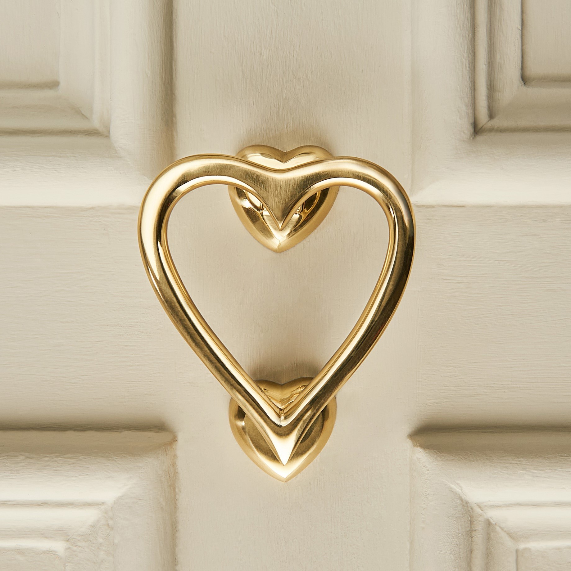 Heart Door Knocker - Polished Brass