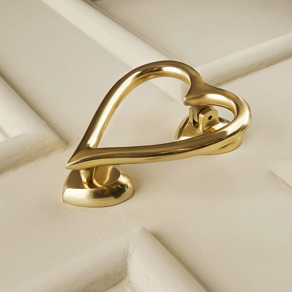 Heart Door Knocker - Polished Brass - Image 3